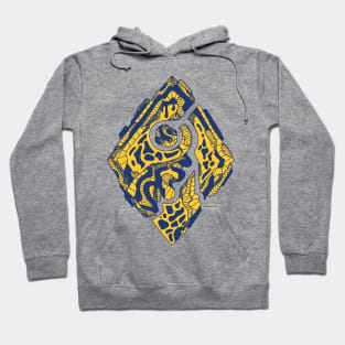 Navy Gold Abstract Rhombus Hoodie